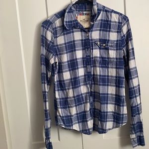 Hollister blue plaid shirt
